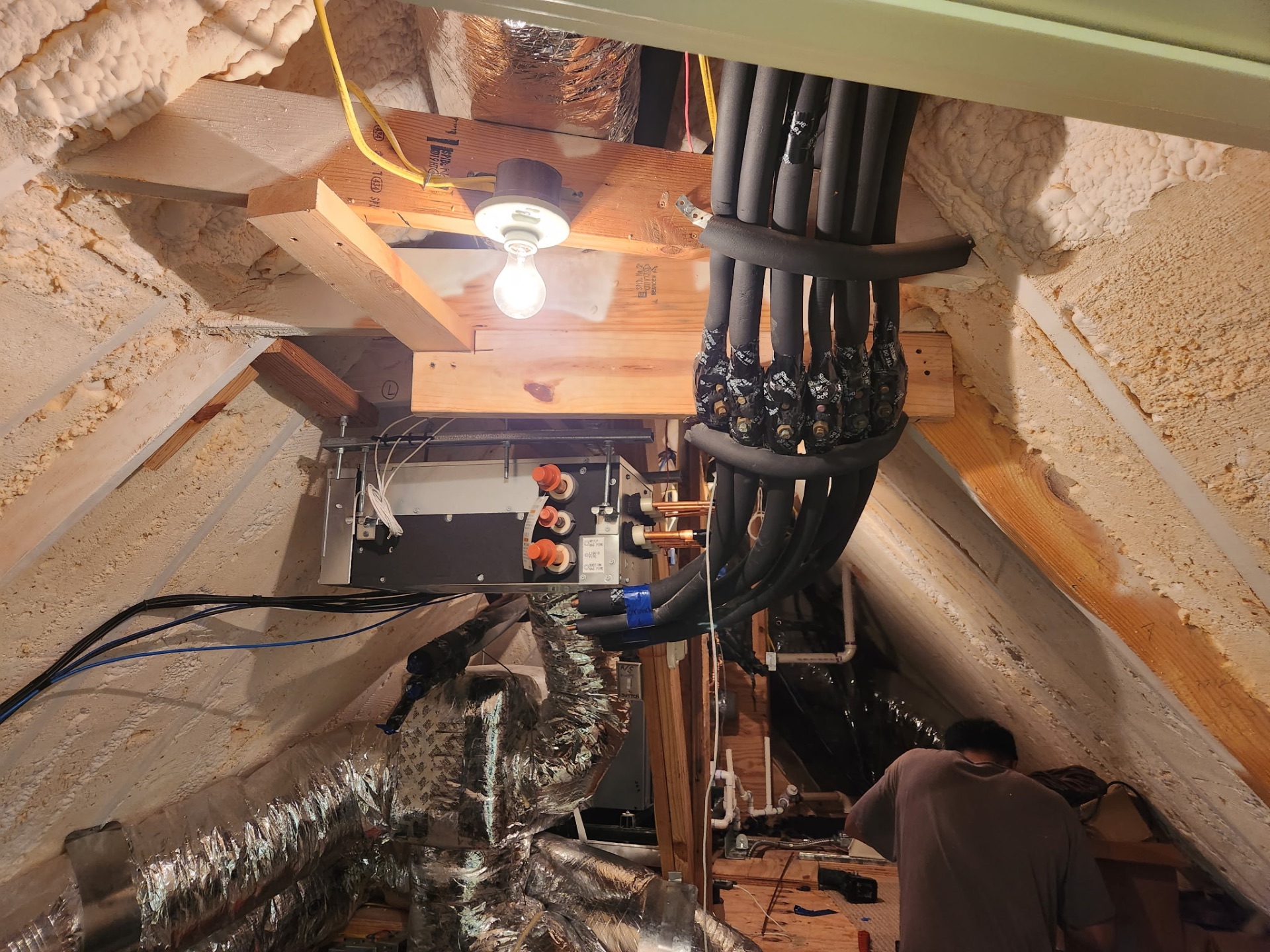 Attic VRF line set manifold