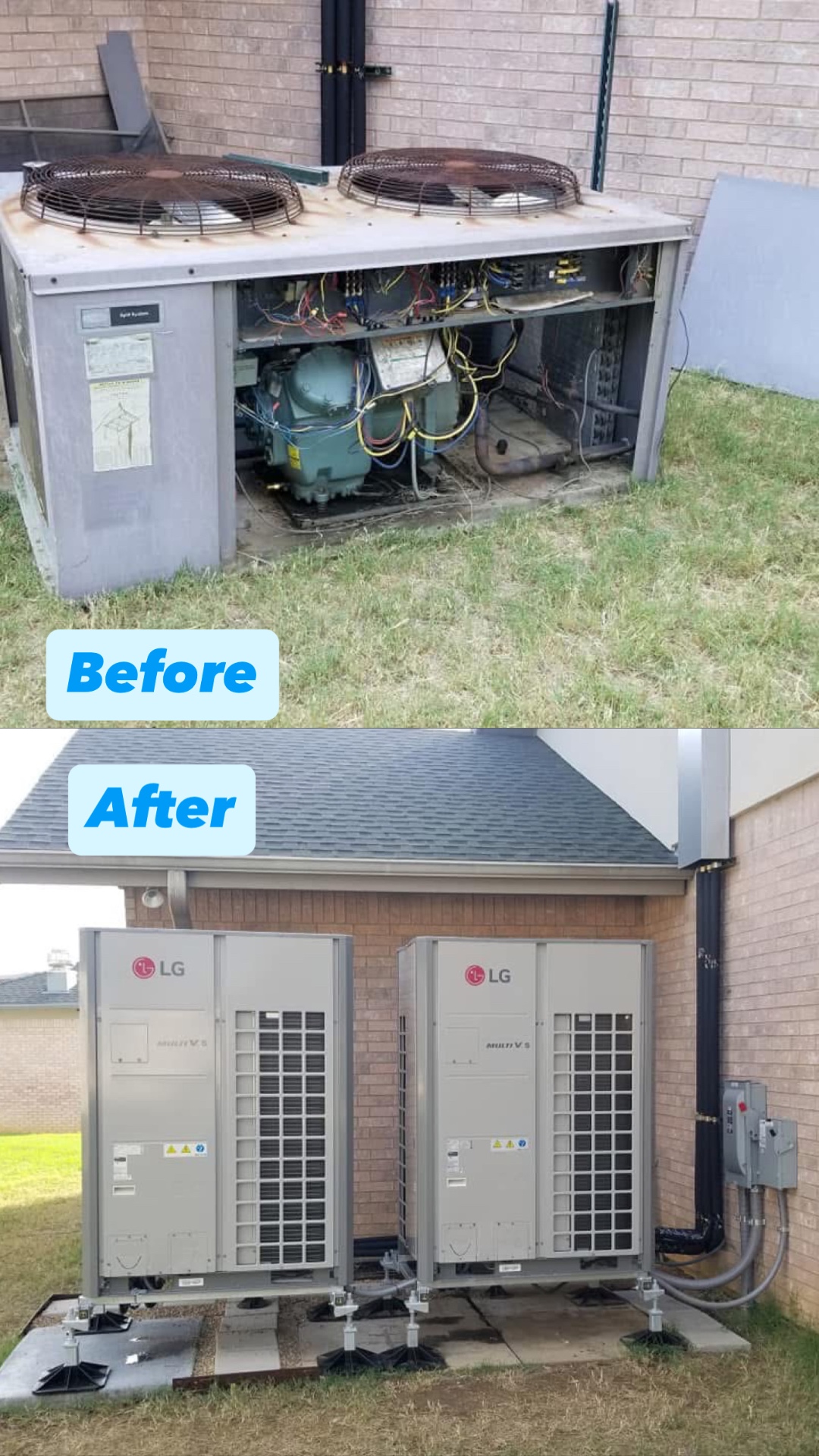 Before and after LG Multi V system upgrade